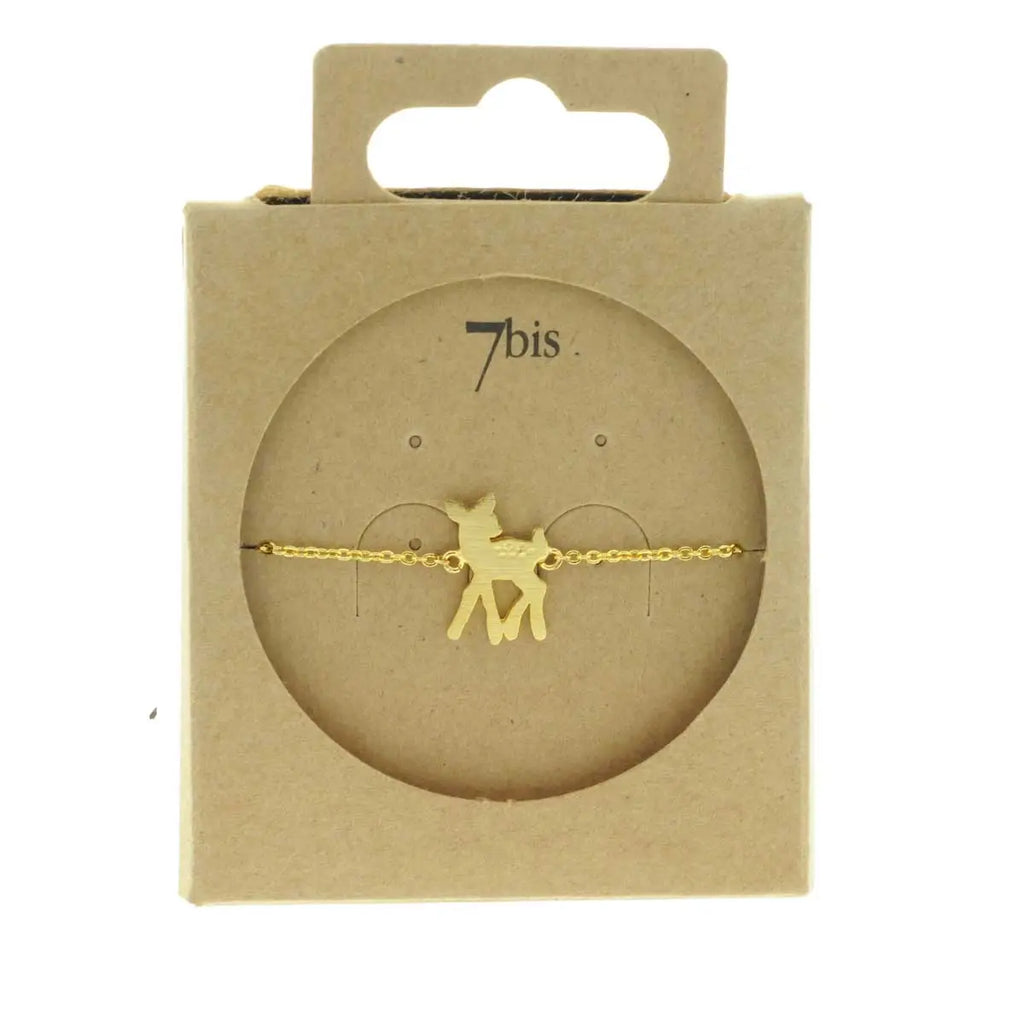 Goldfarbenes Armband mit Rehkitz – Zarte Eleganz und natürlicher Charme | Shop Nory