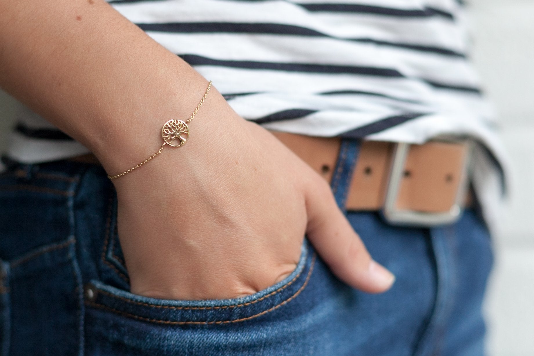 Armband Lebensbaum Vergoldet - Baum des Lebens Armkette | Shop Nory