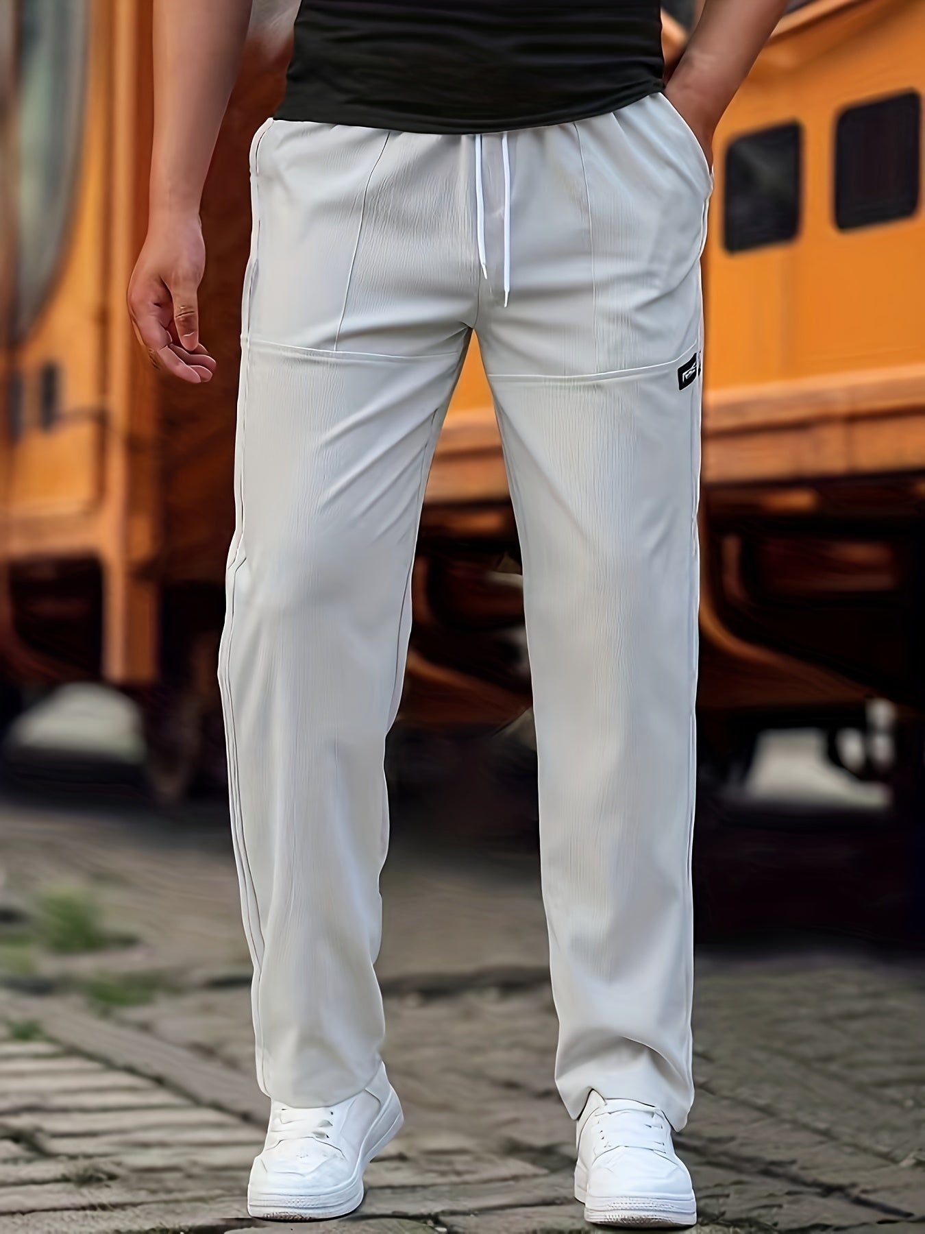 Stilvolle Kordelzug Athletische Hosen mit Taschen für Herren
