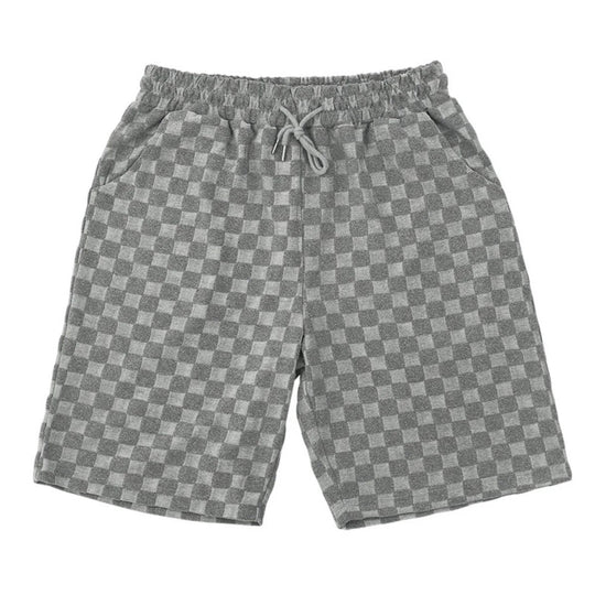 Schachbrettmuster Kurzarm-Shorts-Set