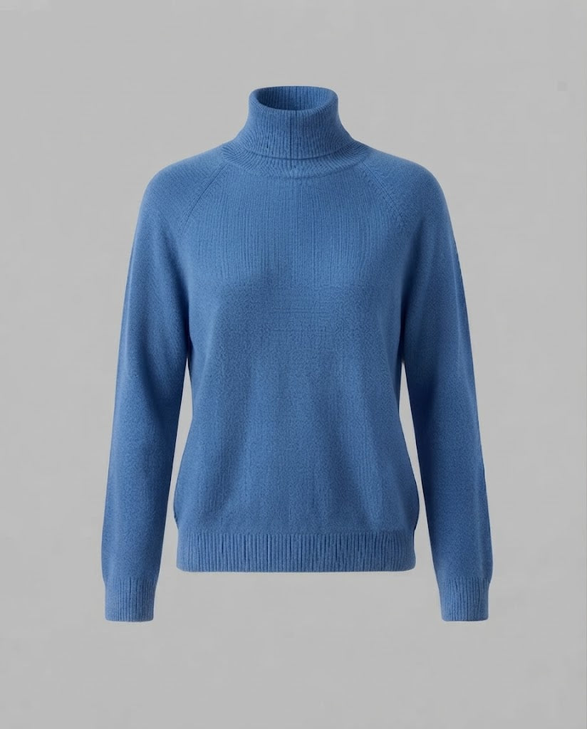 Damen Feinstrick-Rollkragenpullover aus Kaschmir-Mix mit Raglanärmeln und feinem Rippbund Shop Nory