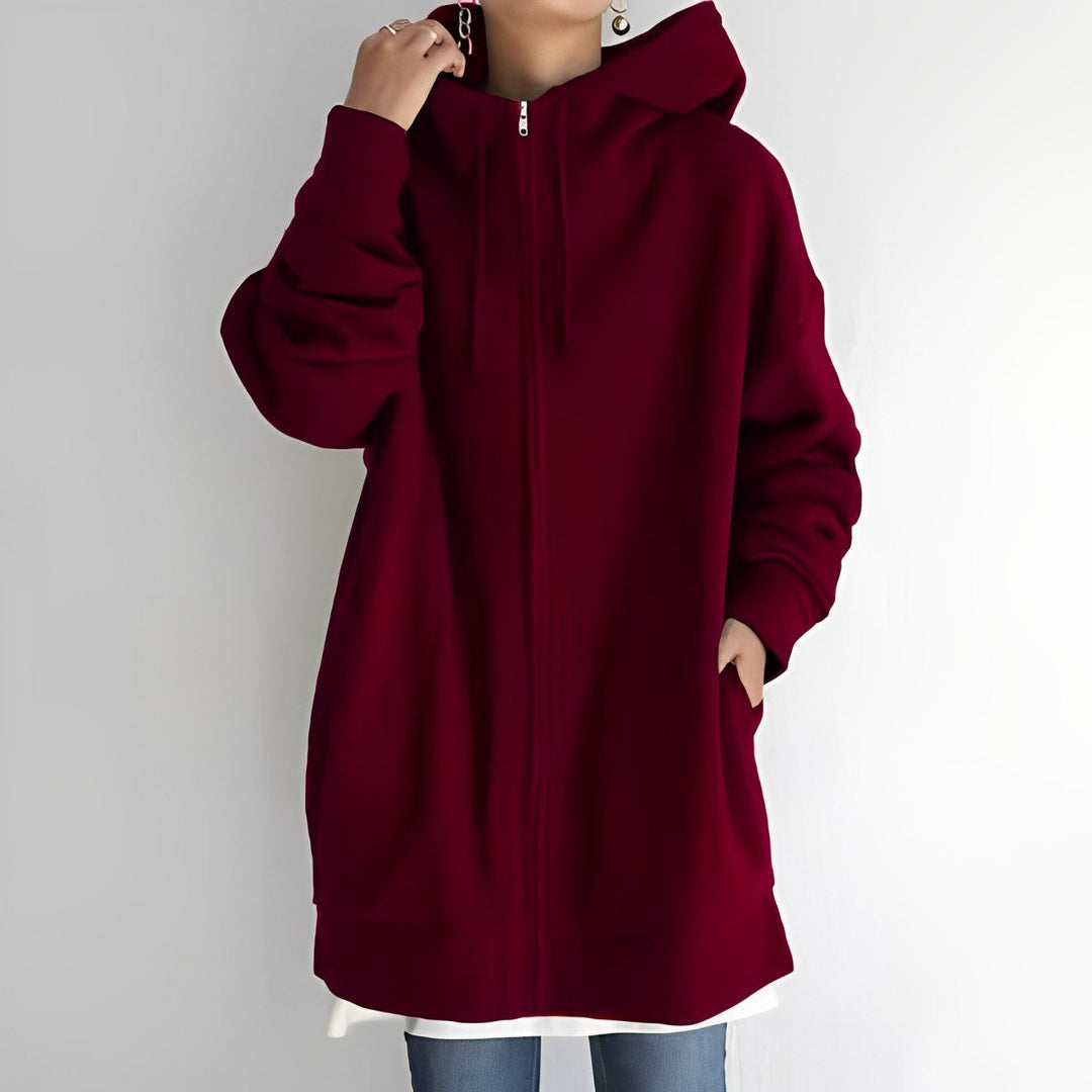 Fleece-Hoodie mit Reißverschluss
