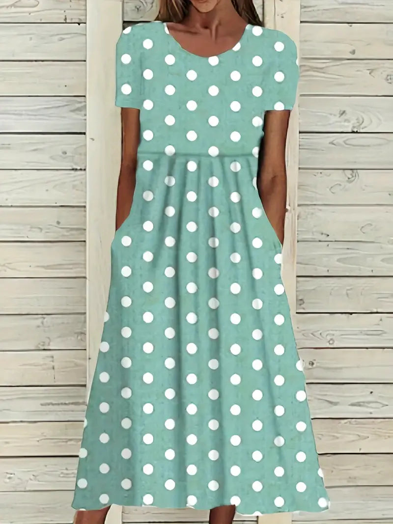 Midikleid mit polka dots für frühling/sommer