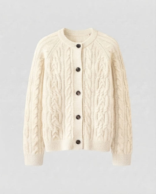 Damen Boxy-Zopfstrick-Cardigan mit Raglanärmeln und angoraähnlicher Haptik Shop Nory