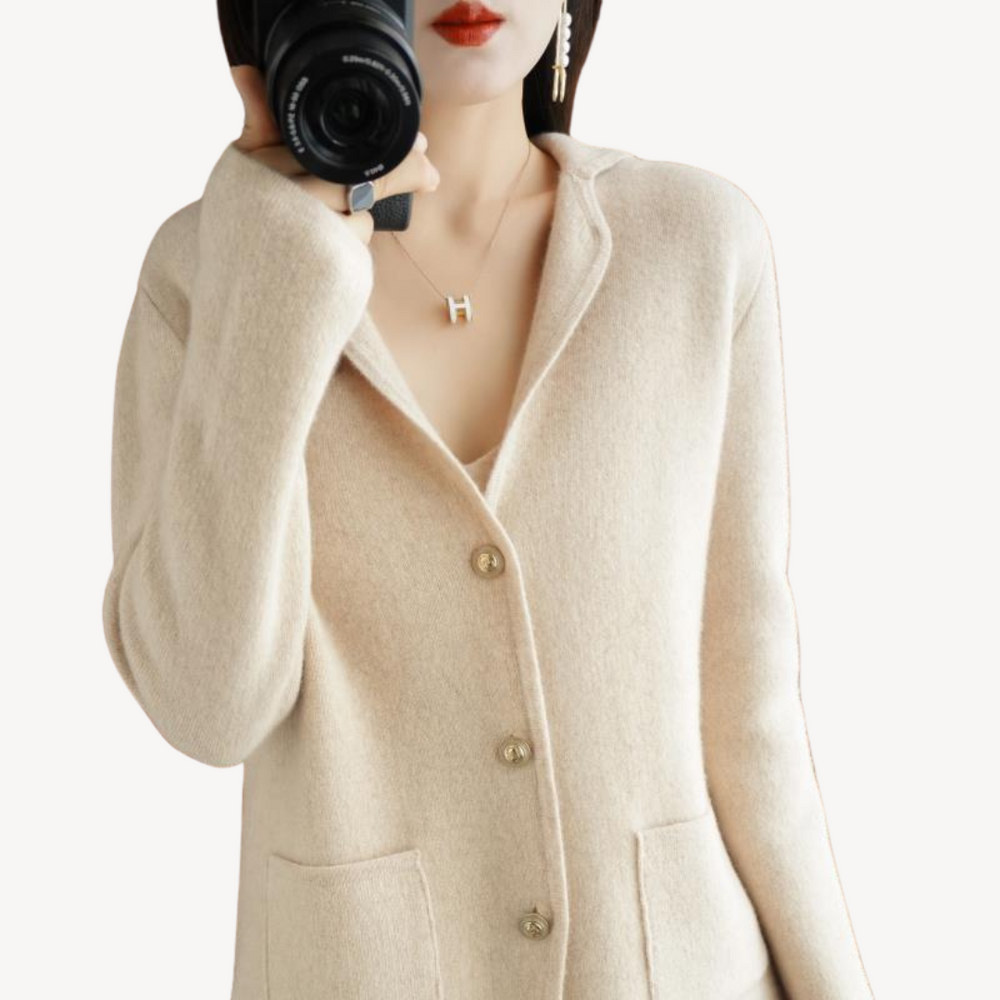 Damen Wollcardigan mit Knöpfen