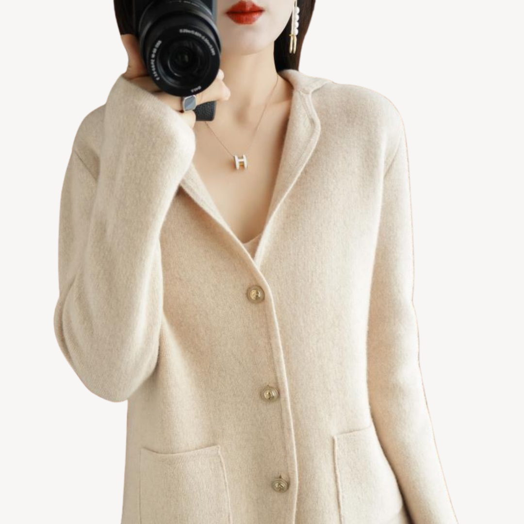 Damen Wollcardigan mit Knöpfen