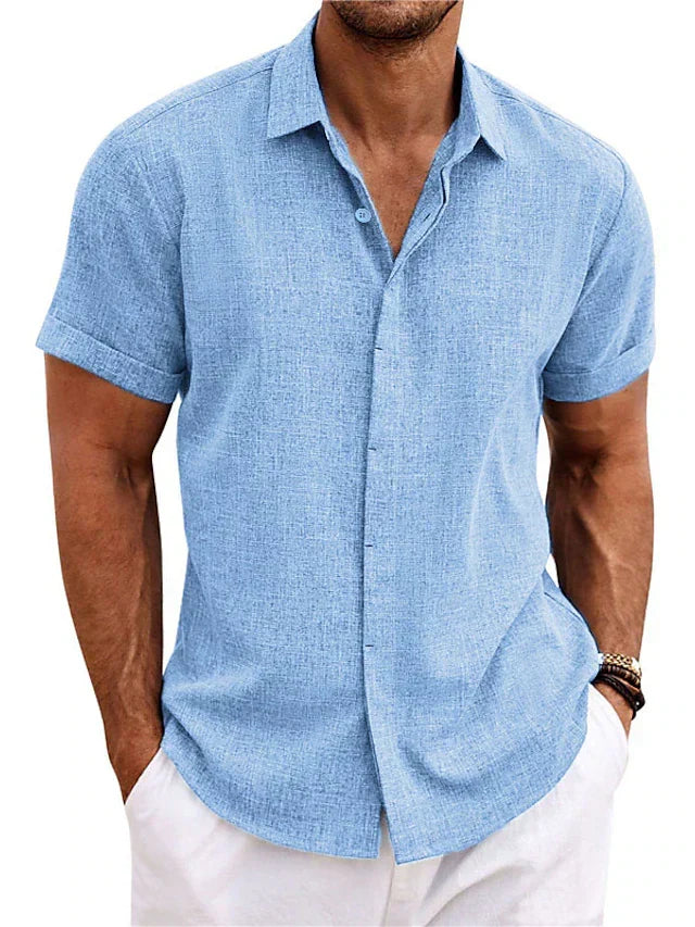 ShopNory | Herren Leinenhemd Luftiges Sommerhemd in Vielen Farben & Größen