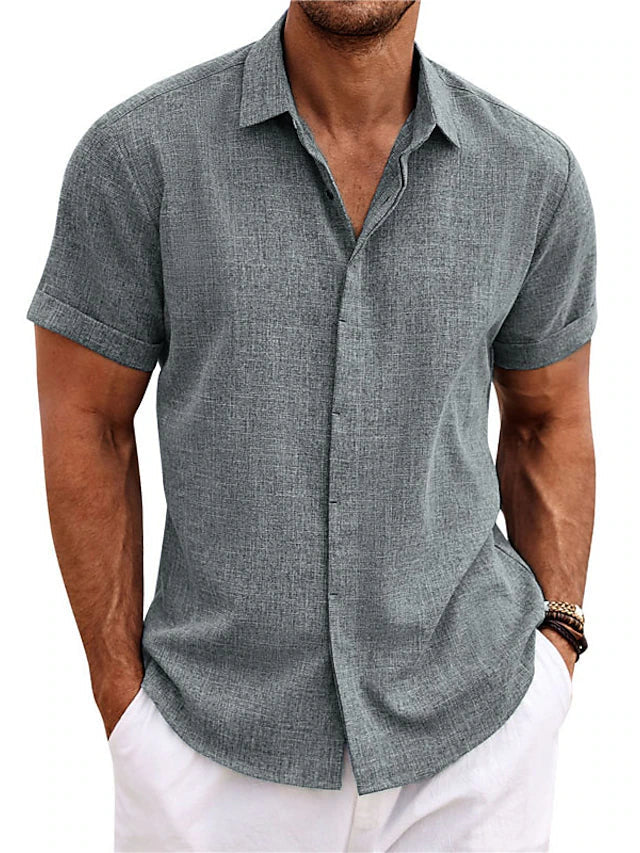 ShopNory | Herren Leinenhemd Luftiges Sommerhemd in Vielen Farben & Größen