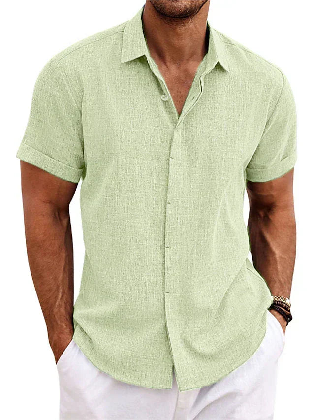 ShopNory | Herren Leinenhemd Luftiges Sommerhemd in Vielen Farben & Größen