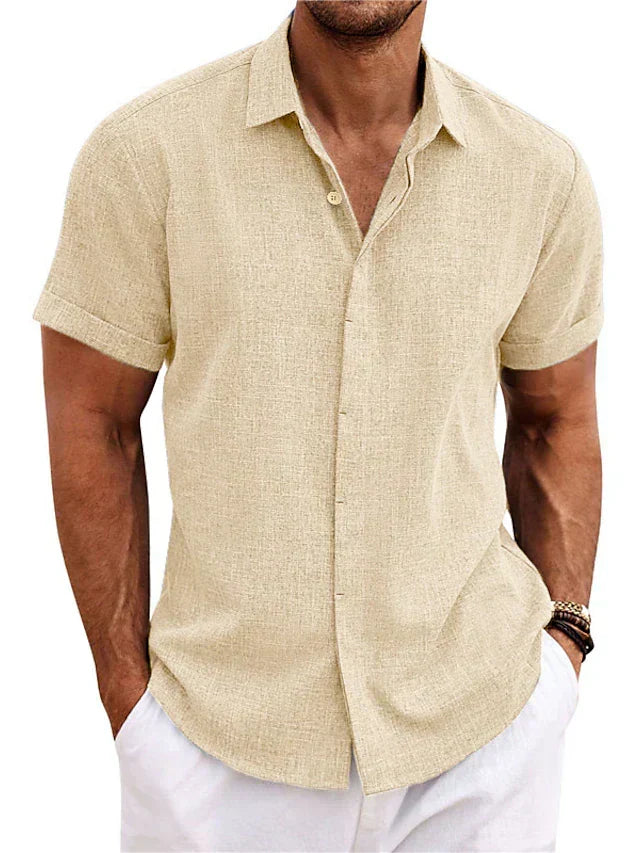 ShopNory | Herren Leinenhemd Luftiges Sommerhemd in Vielen Farben & Größen