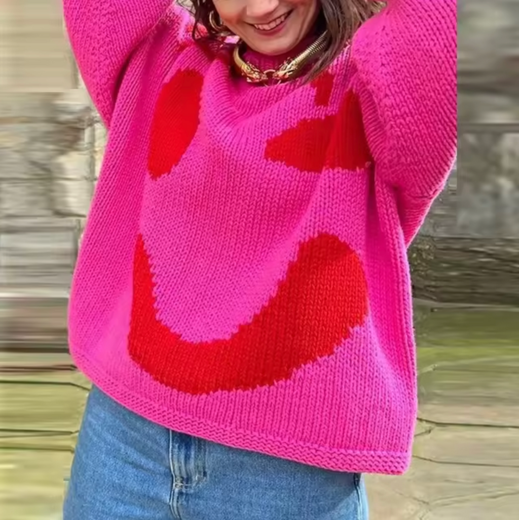 übergroßer Baumwollstrickpullover