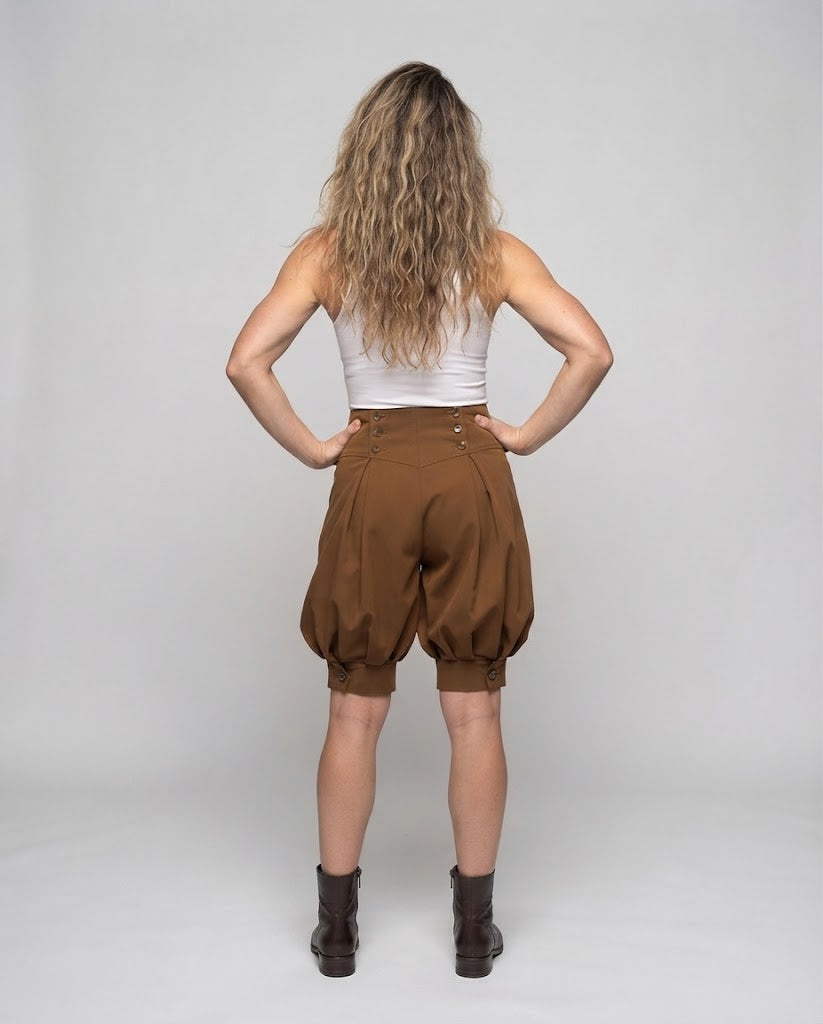 Damen elegante Ballon-Shorts mit Doppelknopfdetails Shop Nory