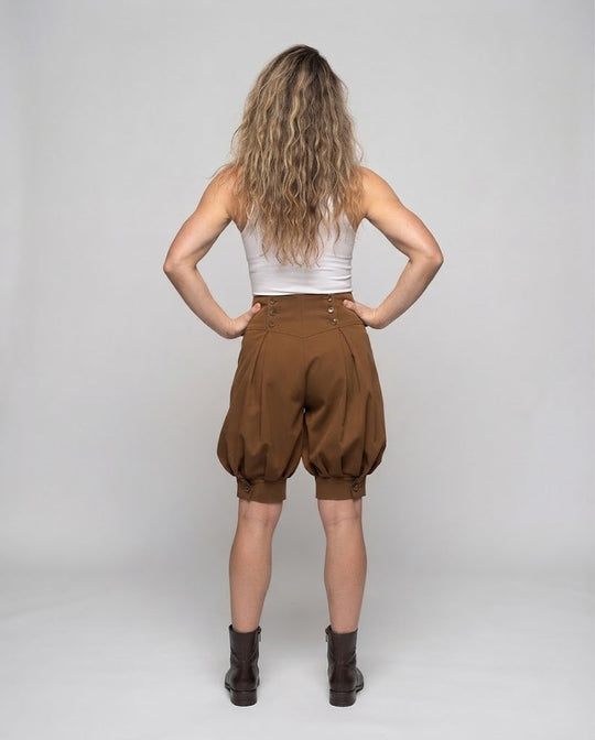 Damen elegante Ballon-Shorts mit Doppelknopfdetails Shop Nory