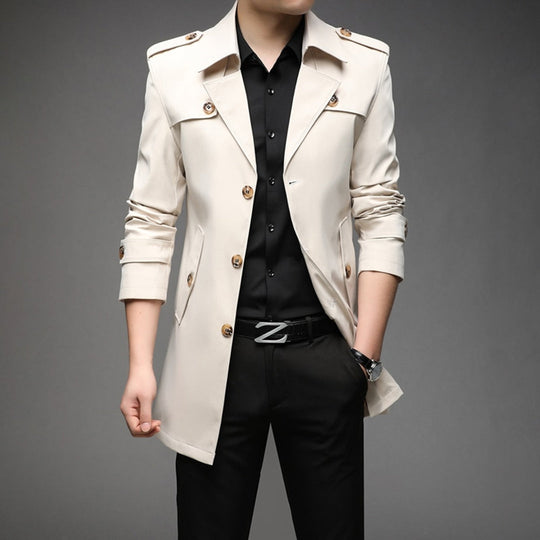 Herren Stilvoller Trenchcoat - Wasserdicht & Winddicht