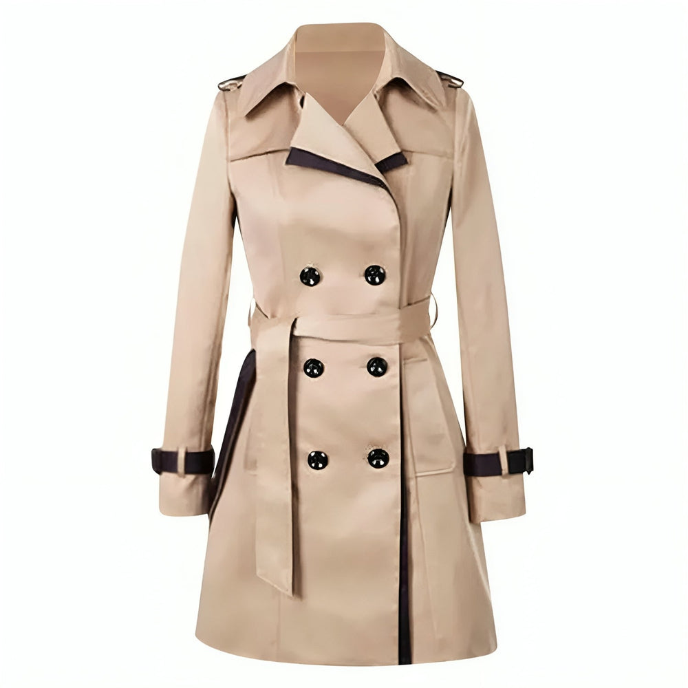 Eleganter Zwei-Ton Lange Trenchcoat - Bequem & Warm