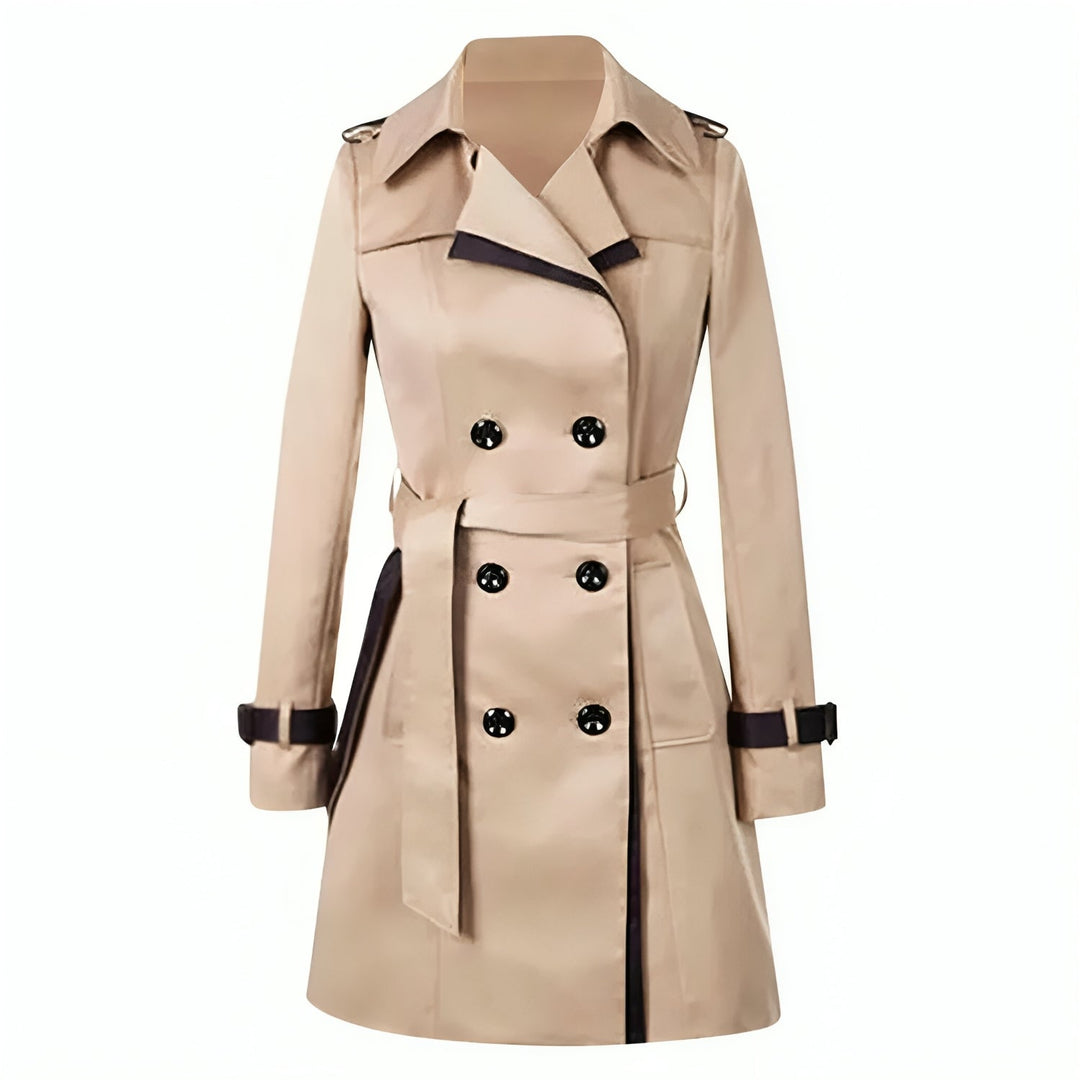Eleganter Zwei-Ton Lange Trenchcoat - Bequem & Warm