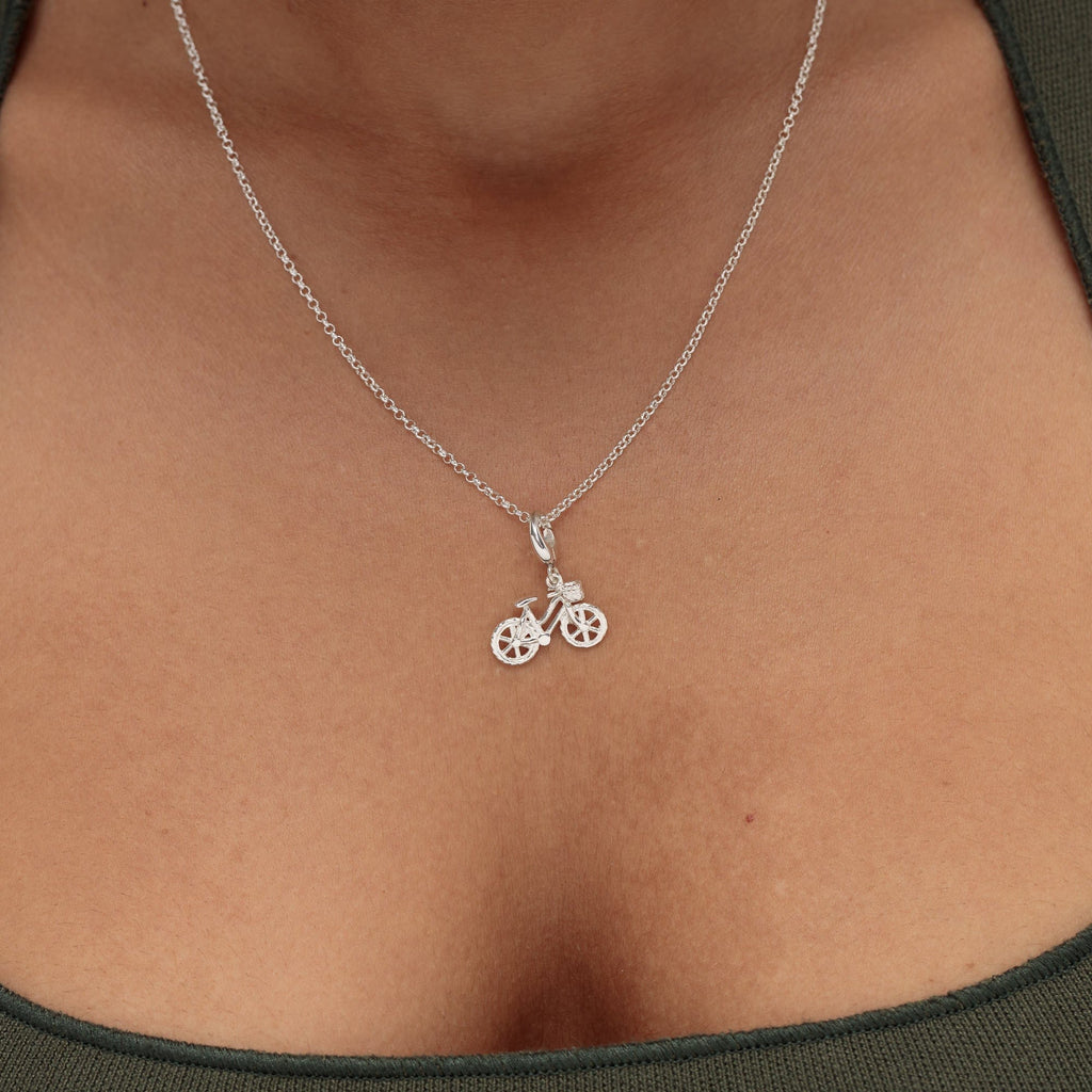 Silber Fahrrad Charme Halskette | Shop Nory