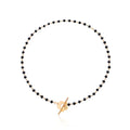 Schwarze Kristallglasperlen Kette Choker Halskette | Shop Nory