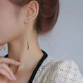 Schwarze Drop Quasten Lange Ohrringe | Shop Nory