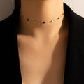 Schwarze Mini-Perlen Schlüsselbein Kette Choker Halskette | Shop Nory