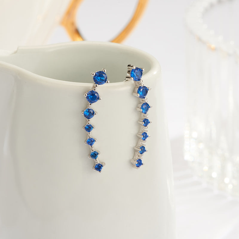 Glamour | Glänzender Zirkon 925 Sterling Silber Ohrring | Shop Nory
