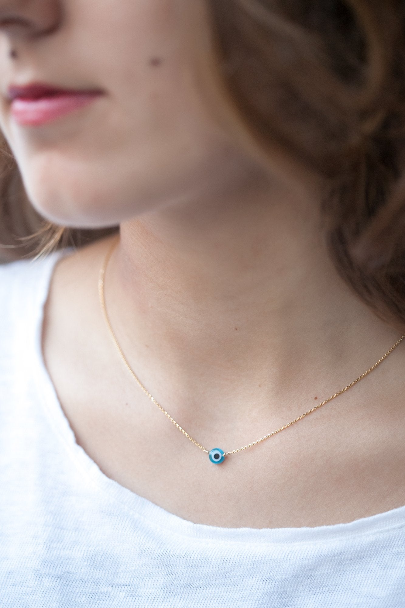 Nazar Kette mit Böses Blaue Auge Vergoldet -Glücksbringer | Shop Nory