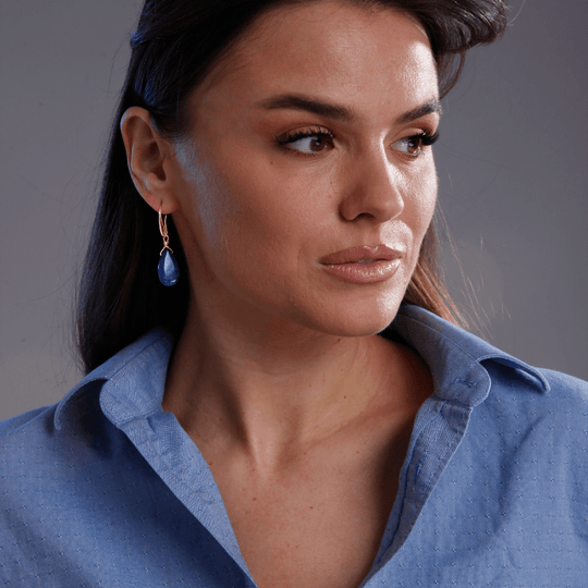 Tiefblaue Lapis-Ohrringe der Träumer - Selene | Shop Nory