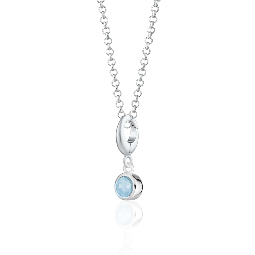 Dezember Geburtsstein Charm Halskette (Blauer Topas) | Shop Nory