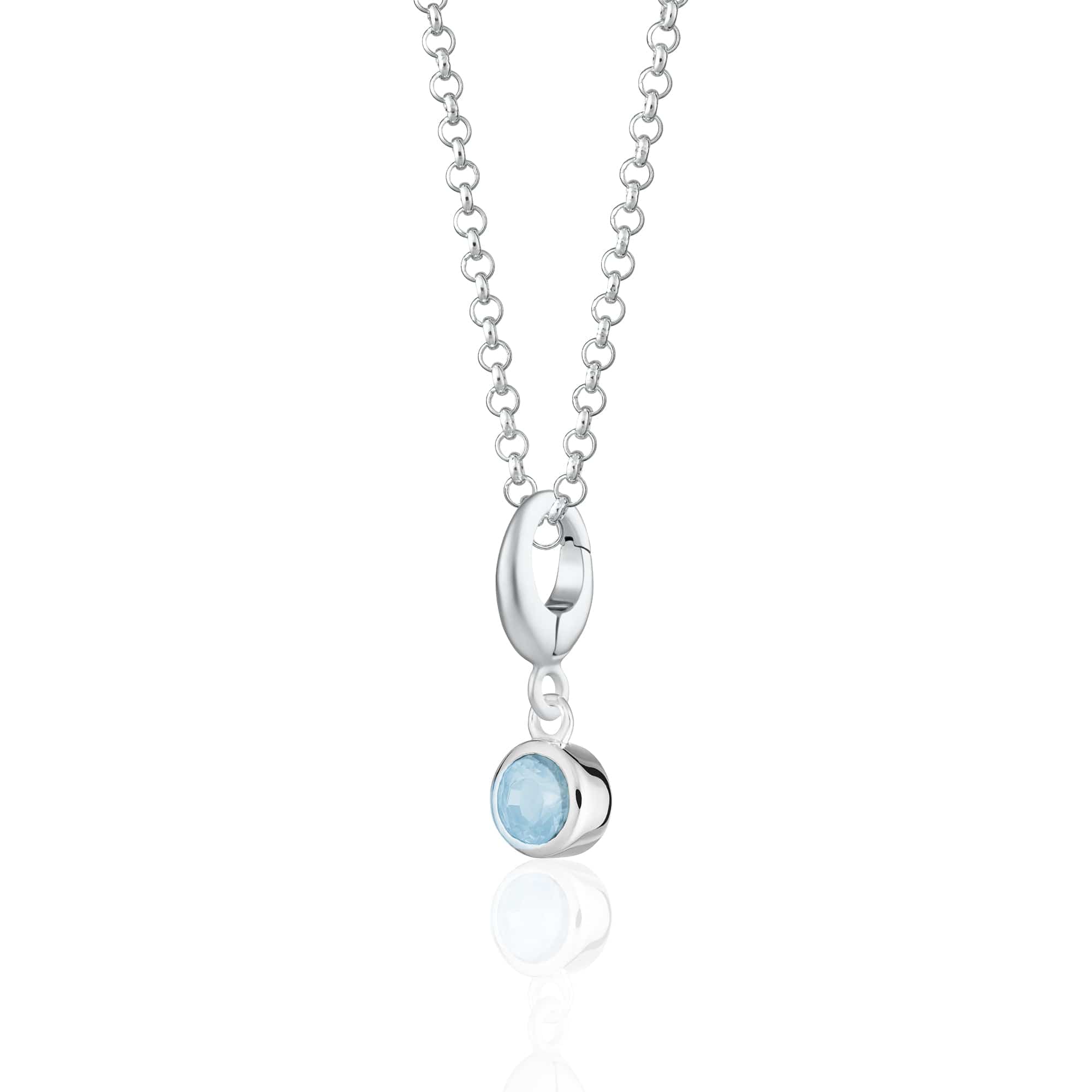 Dezember Geburtsstein Charm Halskette (Blauer Topas) | Shop Nory