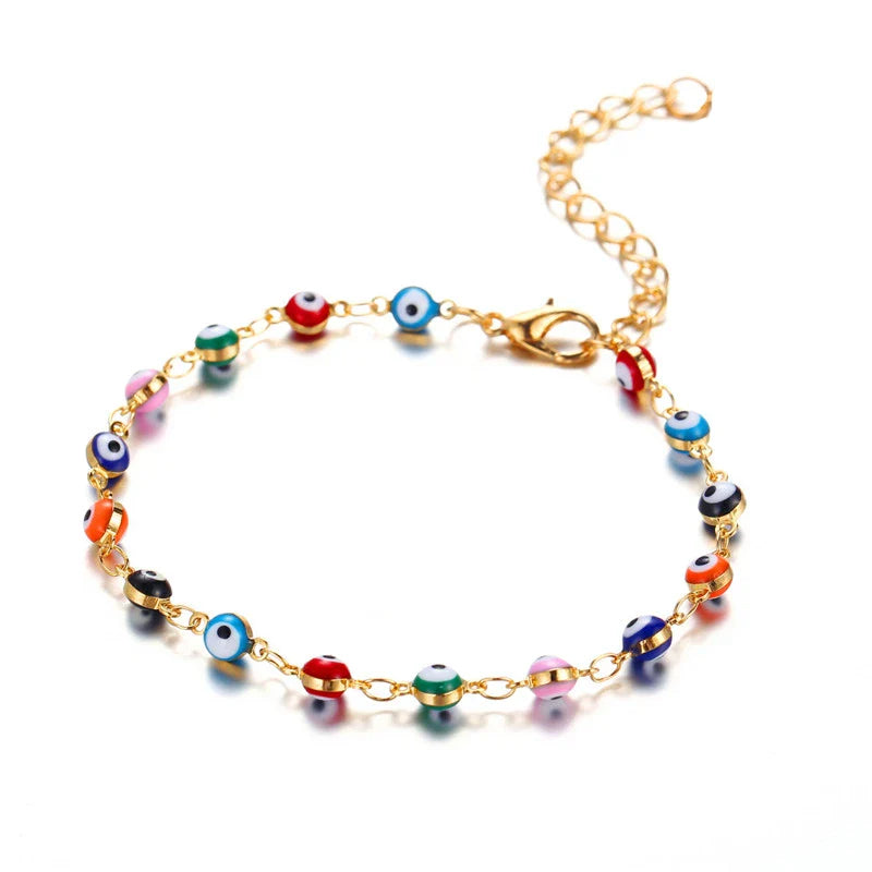 Bohemian Türkische Augen Perlen Fußkette | Shop Nory
