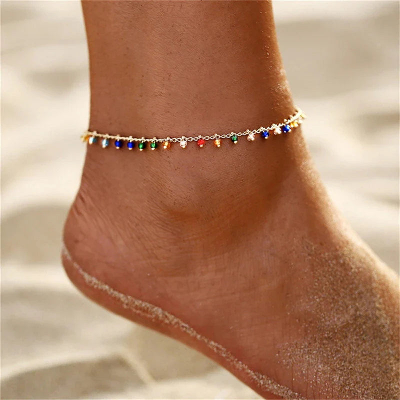 Bohemian Türkische Augen Perlen Fußkette | Shop Nory
