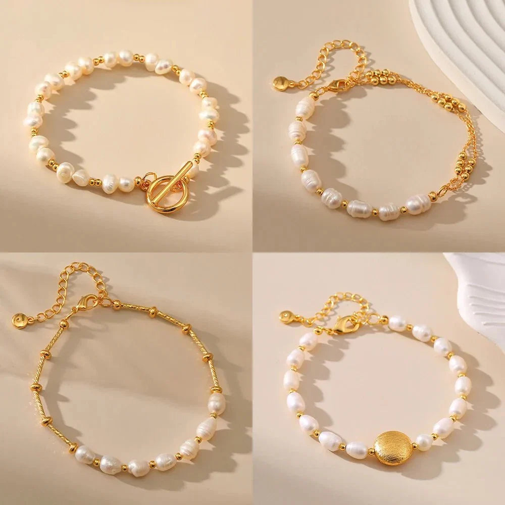 Boho Gold Akzentperlenarmbänder