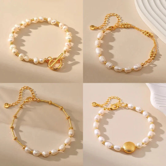 Boho Gold Akzentperlenarmbänder