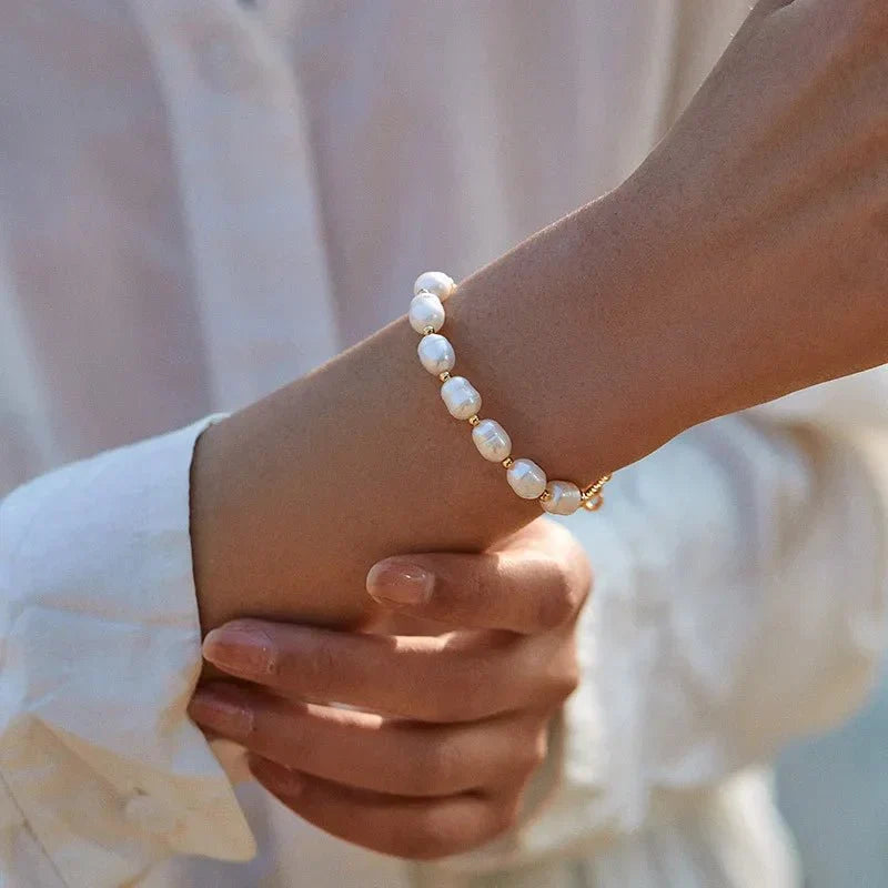 Boho Gold Akzentperlenarmbänder