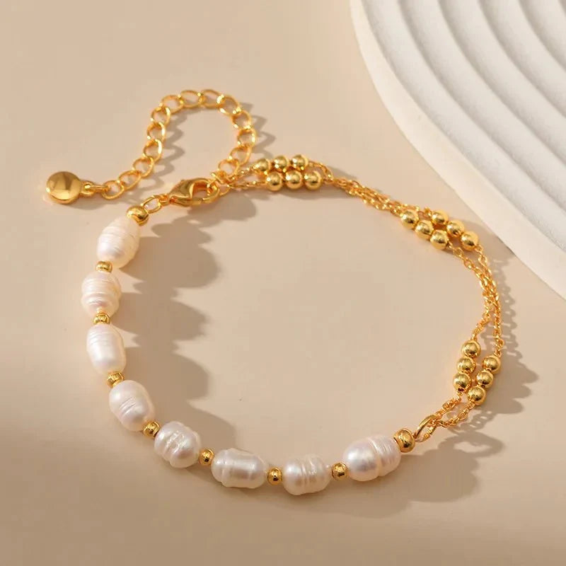 Boho Gold Akzentperlenarmbänder