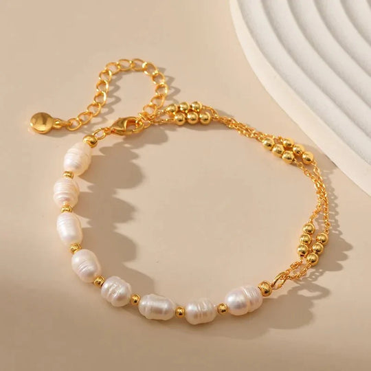 Boho Gold Akzentperlenarmbänder