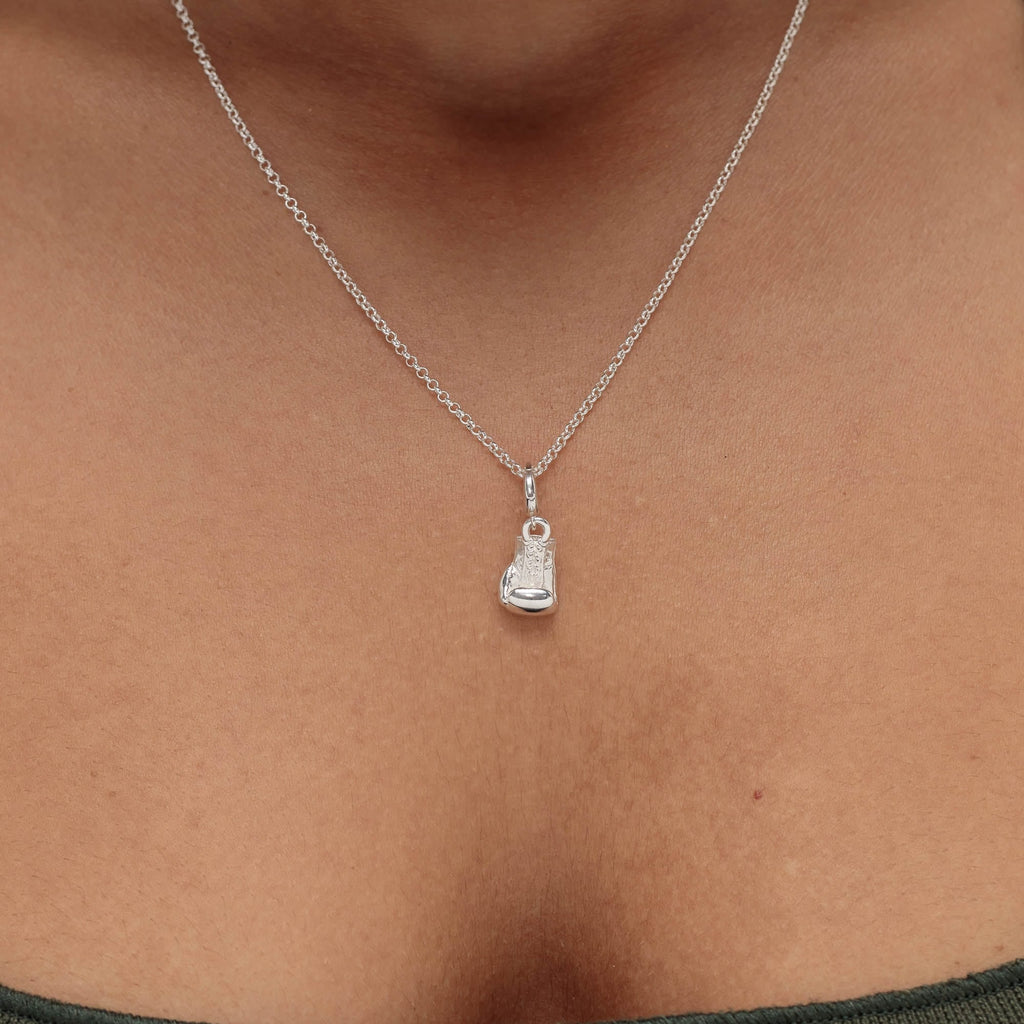Silber Boxhandschuh Charme Anhänger Kette | Shop Nory