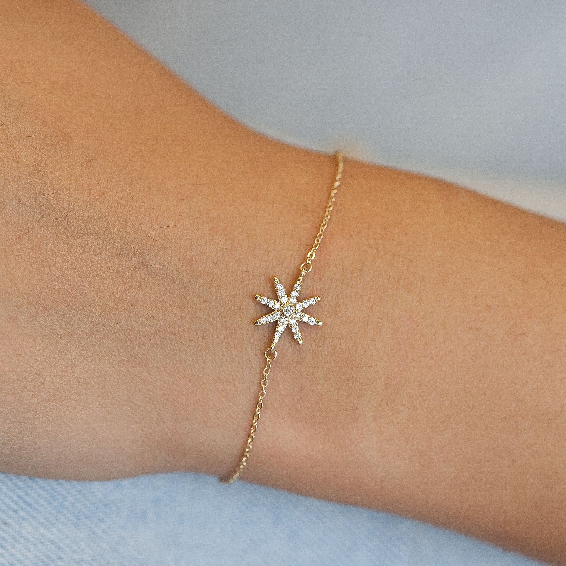 Armband Stern mit Zirkonia | 16 Karat vergoldet | Shop Nory