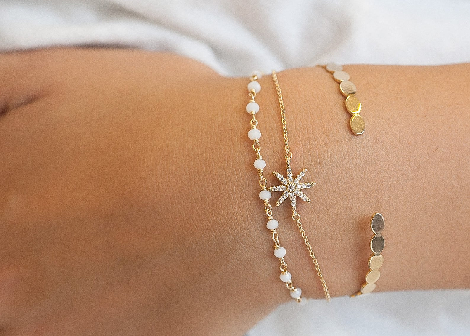 Armband Stern mit Zirkonia | 16 Karat vergoldet | Shop Nory