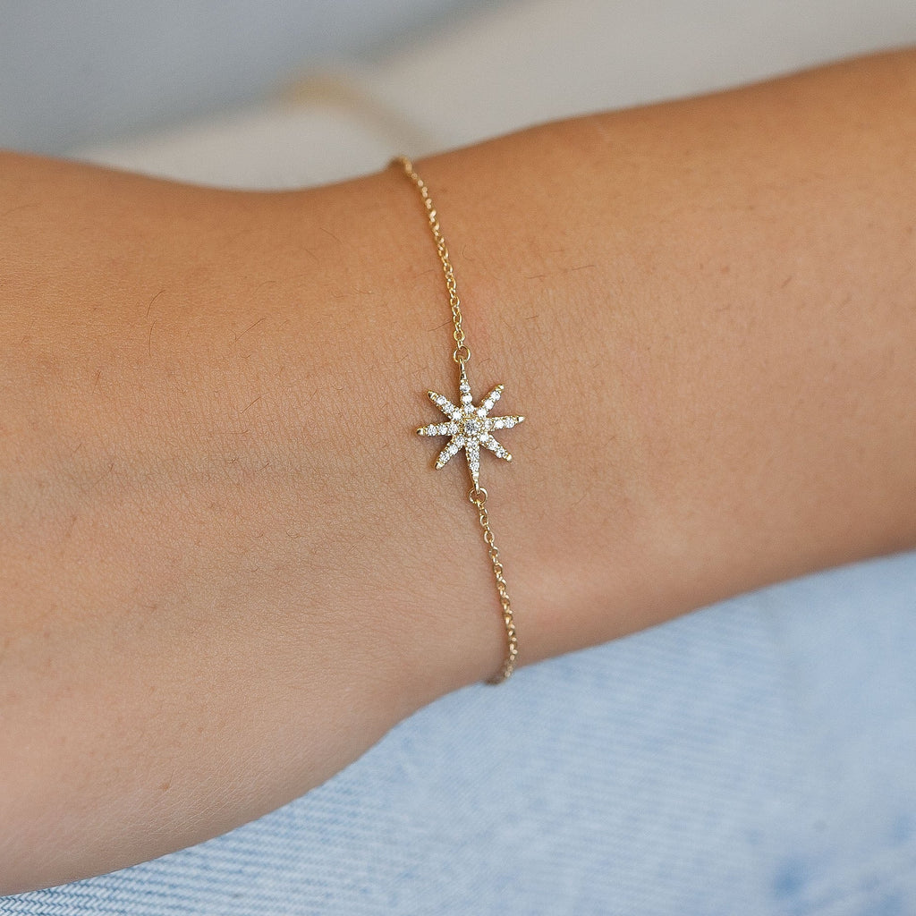 Armband Stern mit Zirkonia | 16 Karat vergoldet | Shop Nory