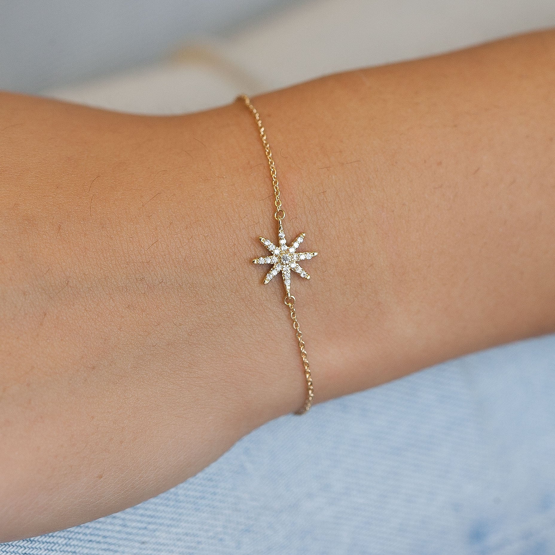 Armband Stern mit Zirkonia | 16 Karat vergoldet | Shop Nory