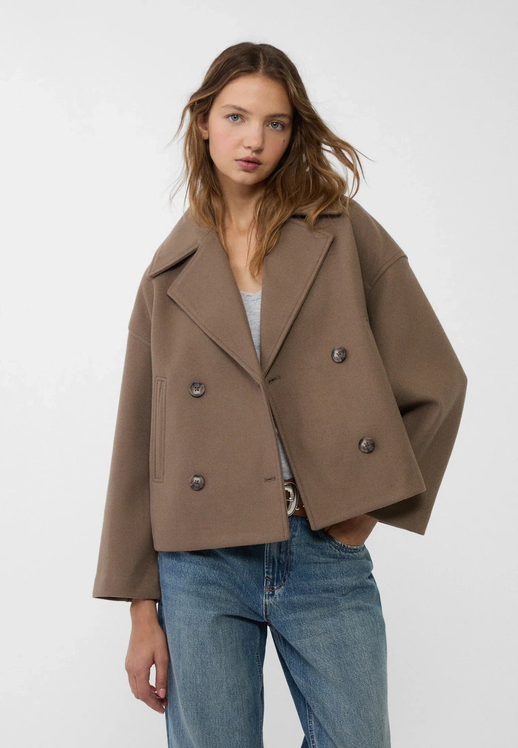 ShopNory | Damen Kurzer Mantel Oversize Herbst Übergang
