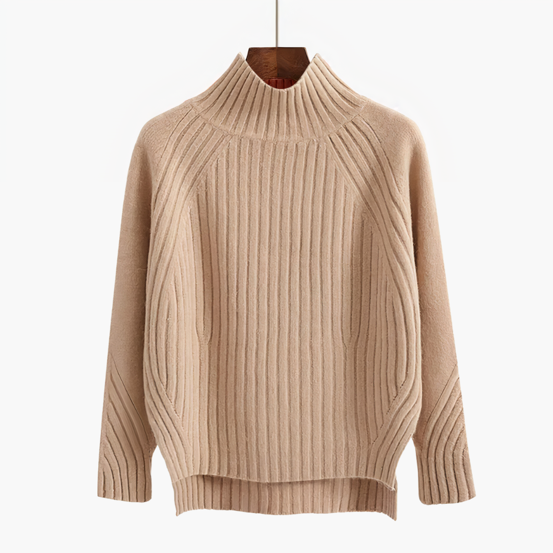Rippstrick hochabschließender Pullover