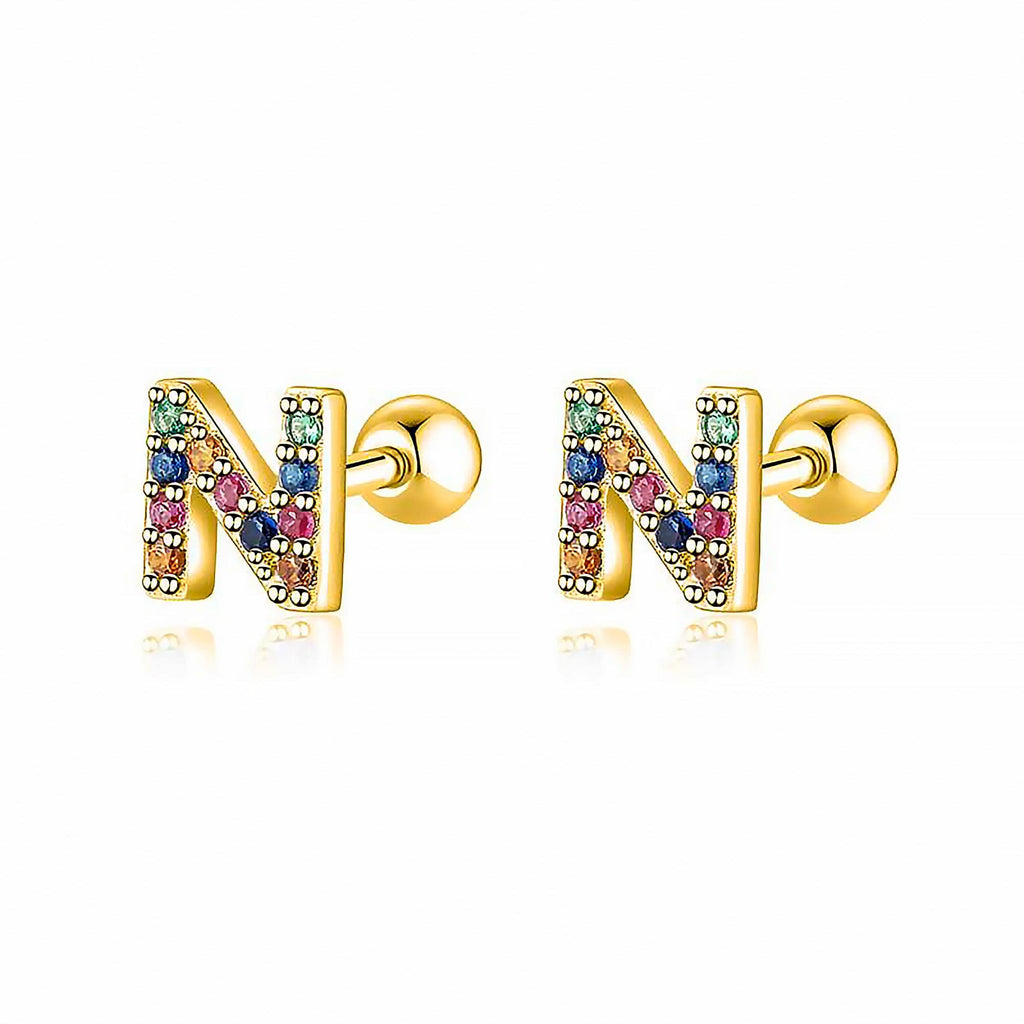Buchstaben-Ohrringe mit Farbe - Letria | Shop Nory