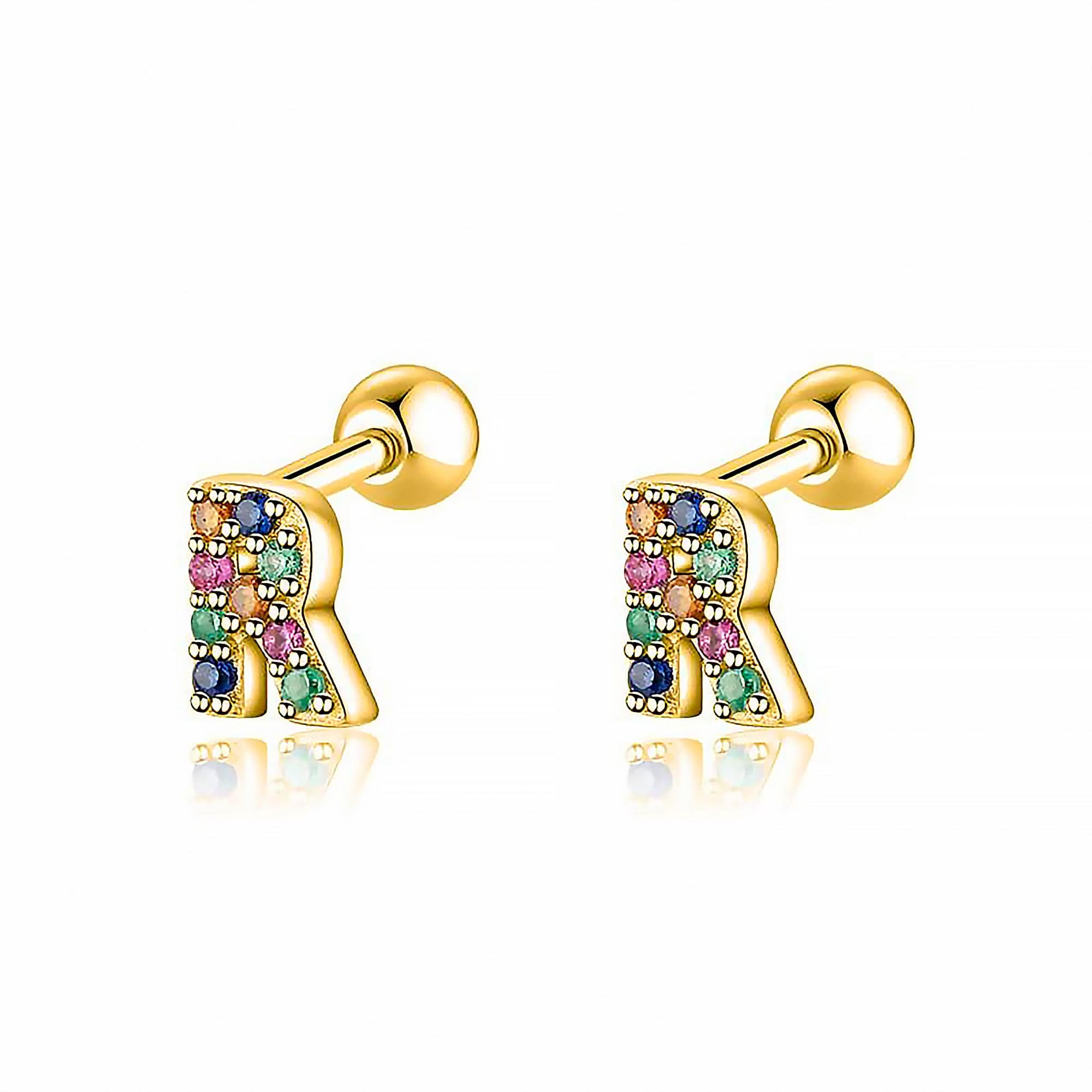 Buchstaben-Ohrringe mit Farbe - Letria | Shop Nory