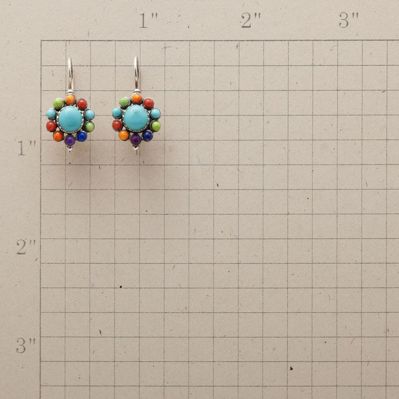 Runde Türkis-Ohrringe im Farbenfrohen Design - Selina | Shop Nory