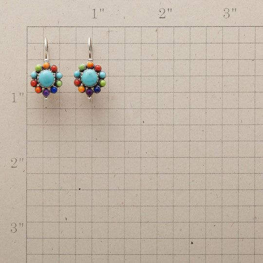 Runde Türkis-Ohrringe im Farbenfrohen Design - Selina | Shop Nory