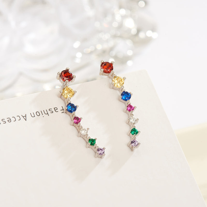 Glamour | Glänzender Zirkon 925 Sterling Silber Ohrring | Shop Nory