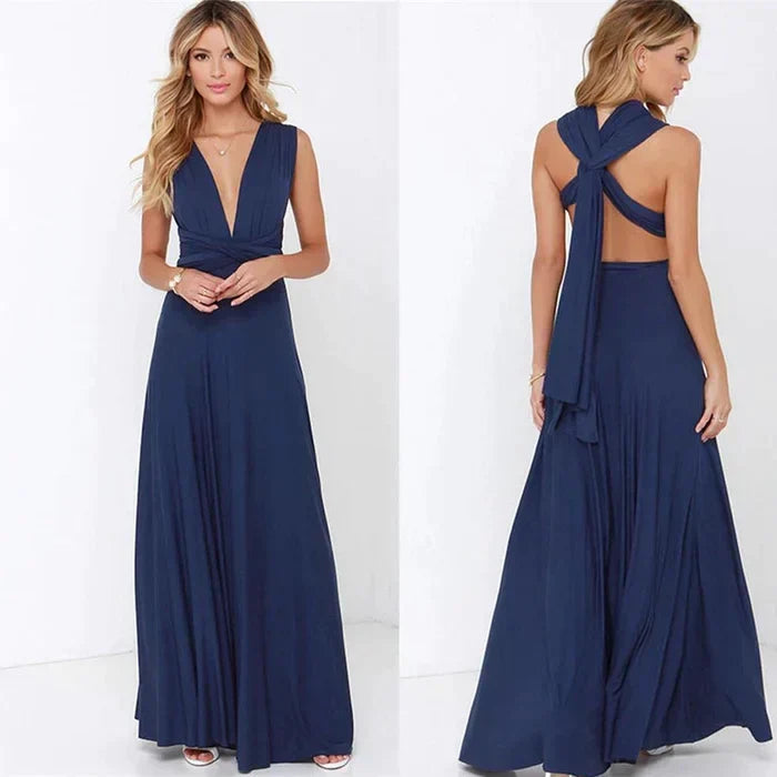 Damen Elastisches Wickelkleid mit Riemen für perfekte Passform