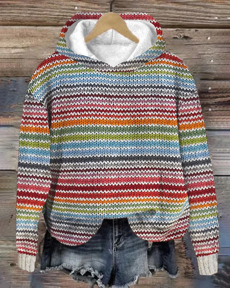 Kapuzenpullover mit farbigen Ärmeln